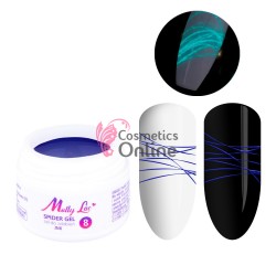 Gel UV Mollylac Spider Fluorescent Blue Watermelon, gel panza de paianjen 3 ml nr. 8